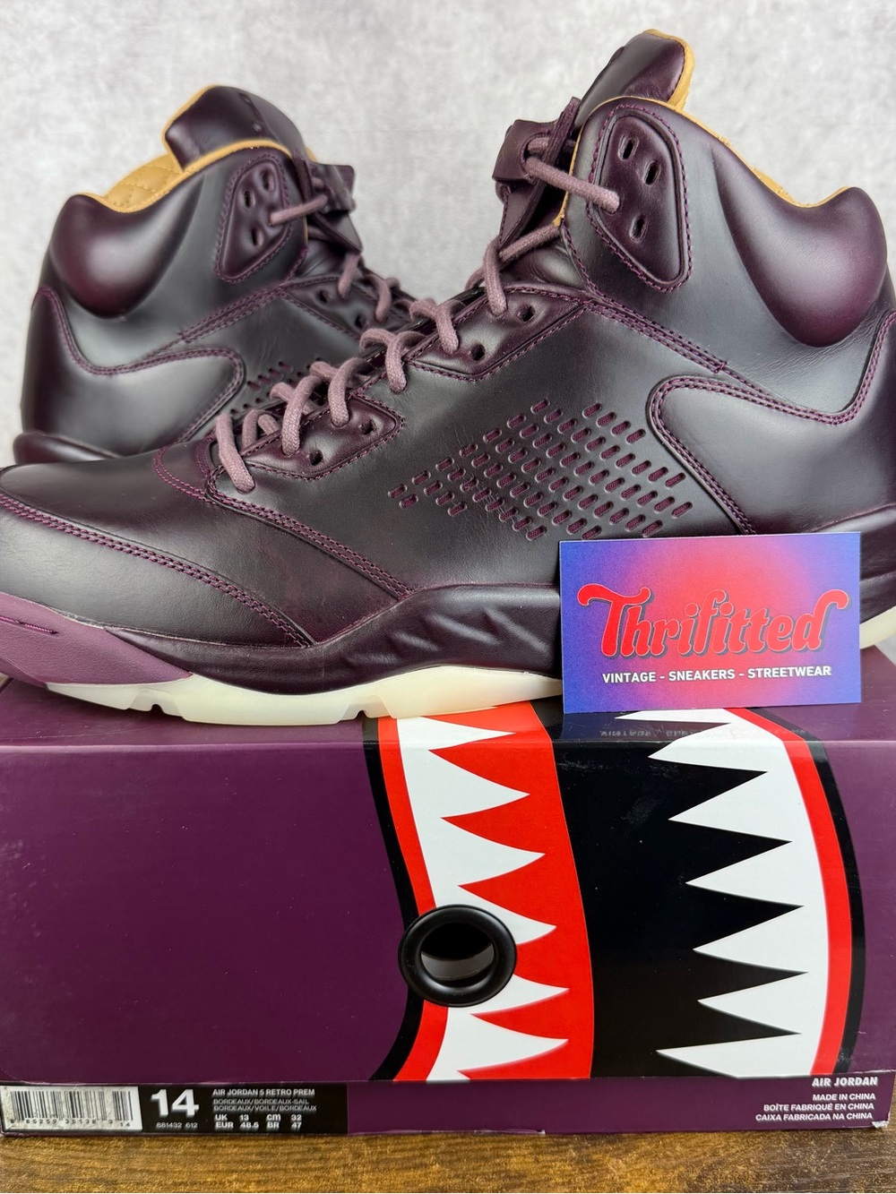 NEW Jordan 5 Retro Premium Bordeaux Wine Size 14 881432-612 Men’s Shoes OG Rare